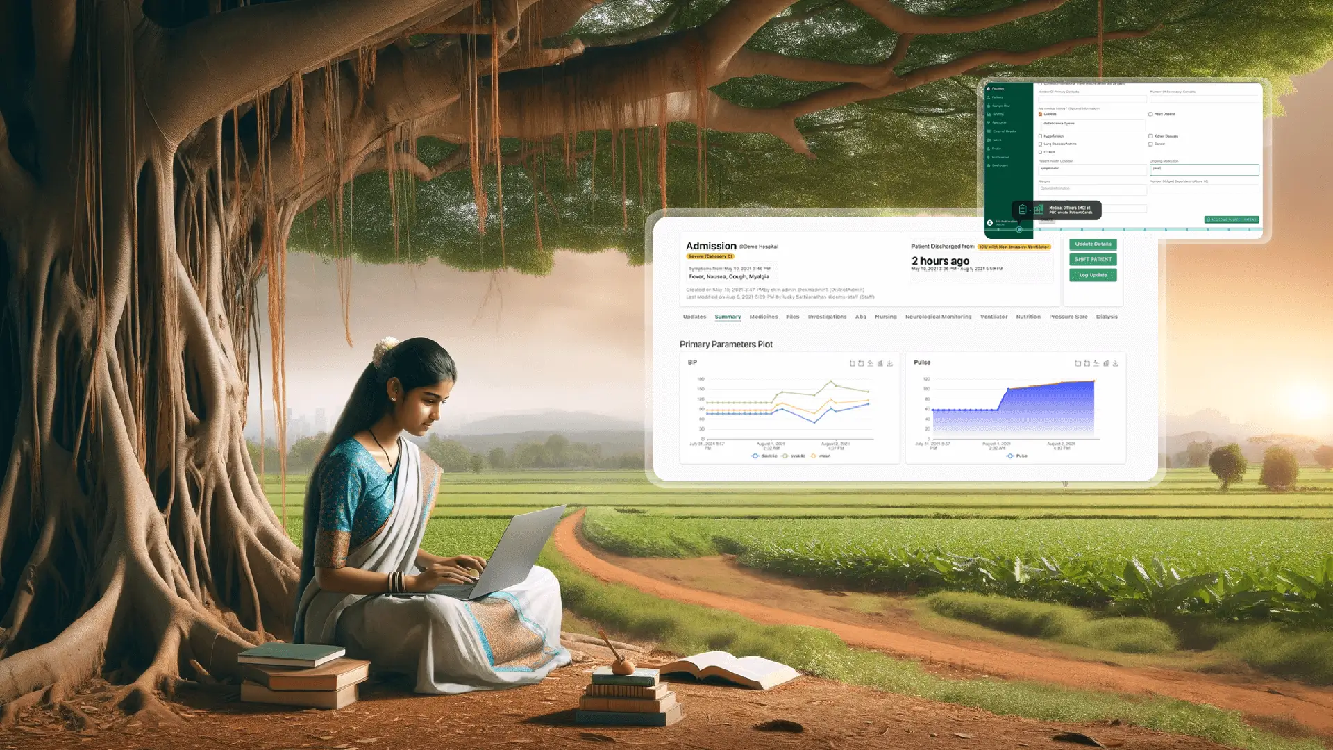 A Student with a laptop